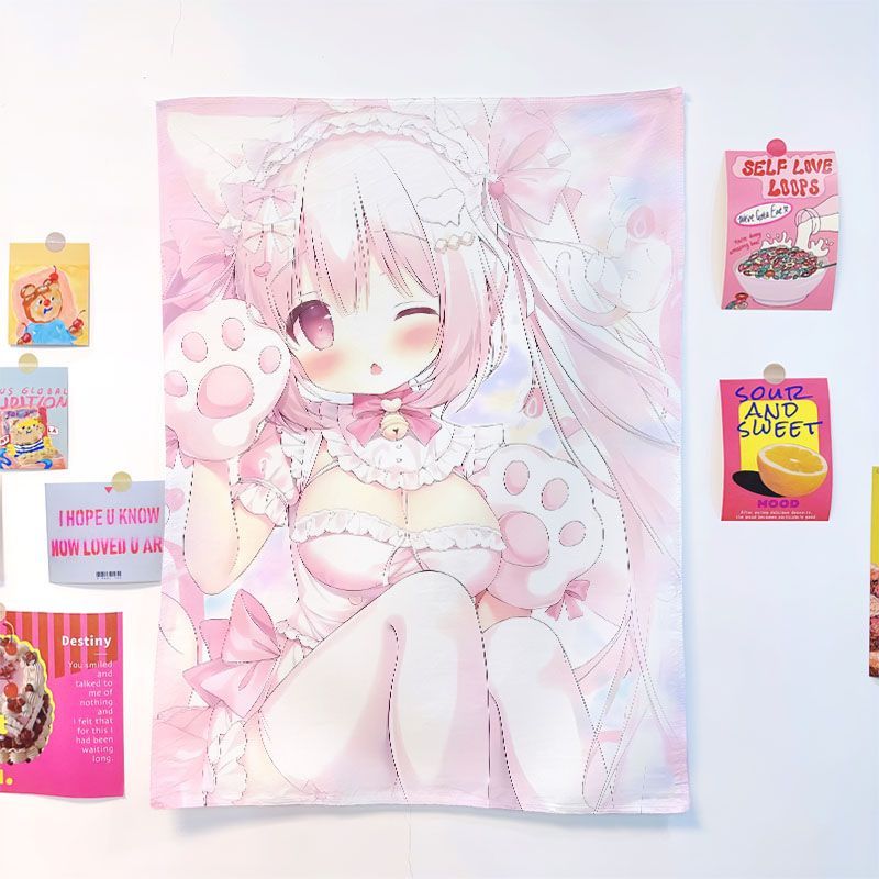 Lovely Anime Print Room Accessory Birthday party Tapestry Cartoon Wall Hanging Teen's Favorite Anime
