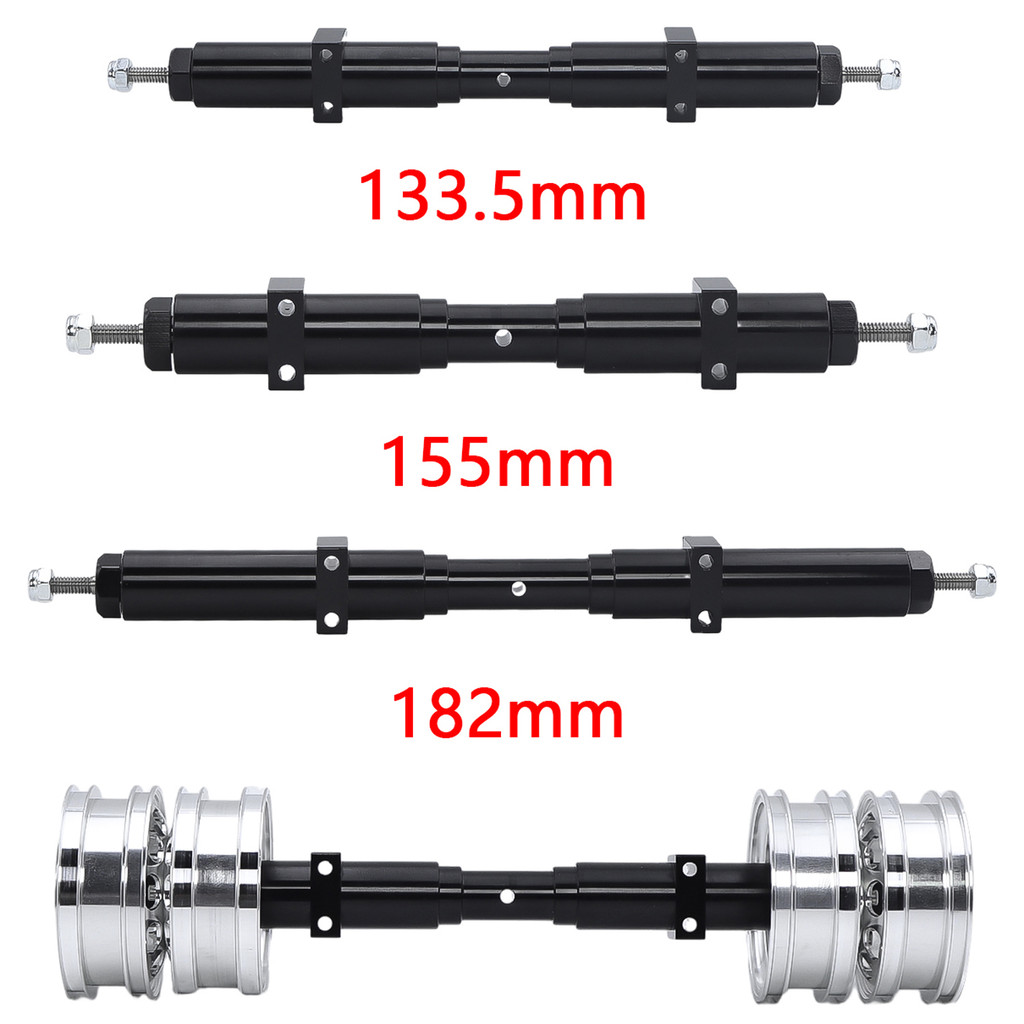 CNC Metal Unpowered Rear Axle 133.5mm/155mm/182mm For 1/14 Tamiya Tractor Trailer Truck 1/10 RC Car 