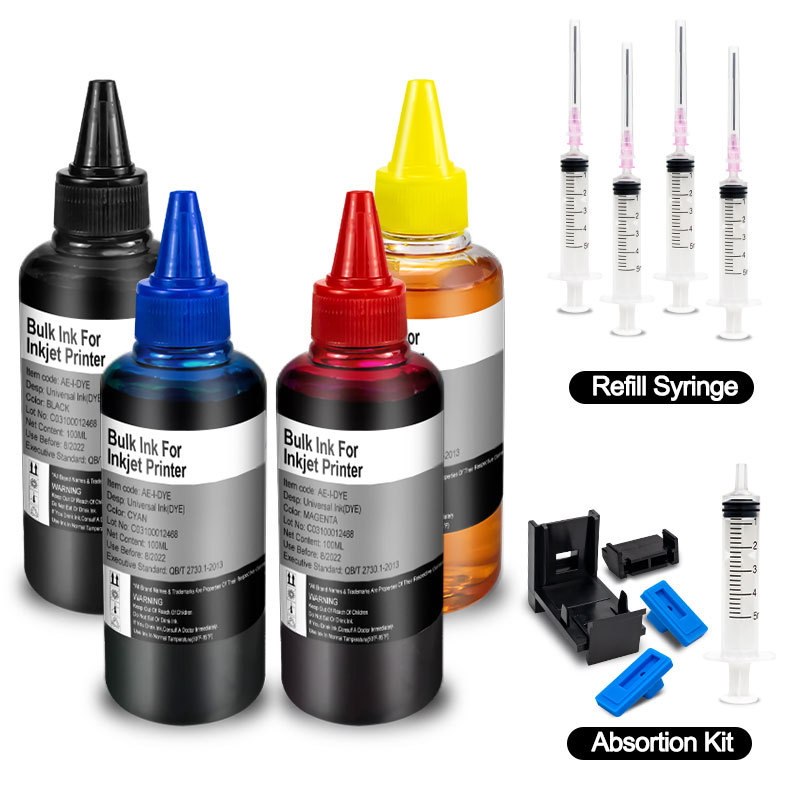 CRTBOTW Refill Dye Ink Kit For Canon HP Epson Brother Printer & Cartridge CISS Ink and refillable Co