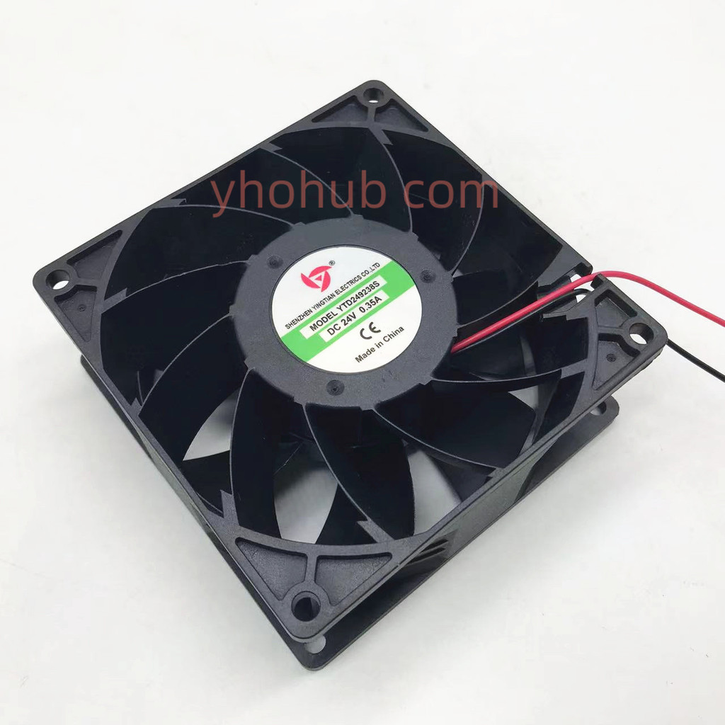 YTD249238S DC 24V 0.35A 92x92x38mm 2-Wire Server Cooling Fan