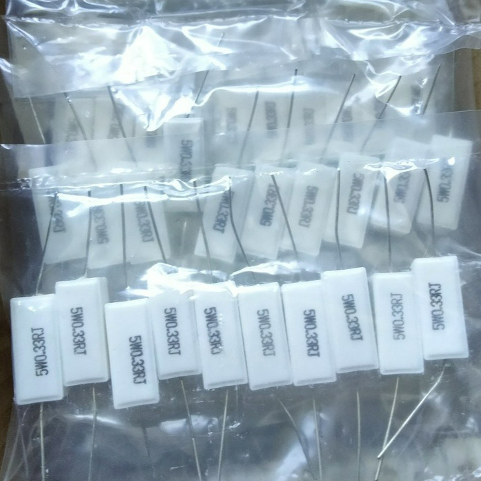 (10 PCS) RESISTOR KAPUR 0.33 OHM 5WATT / R KAPUR 0.33OHM 5W / RESISTOR 0.33 OHM 5 WATT