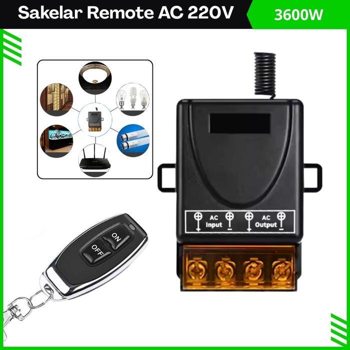 Relay Switch AC 220 DC 12V 1CH Remote Control Saklar on off - Relay AC