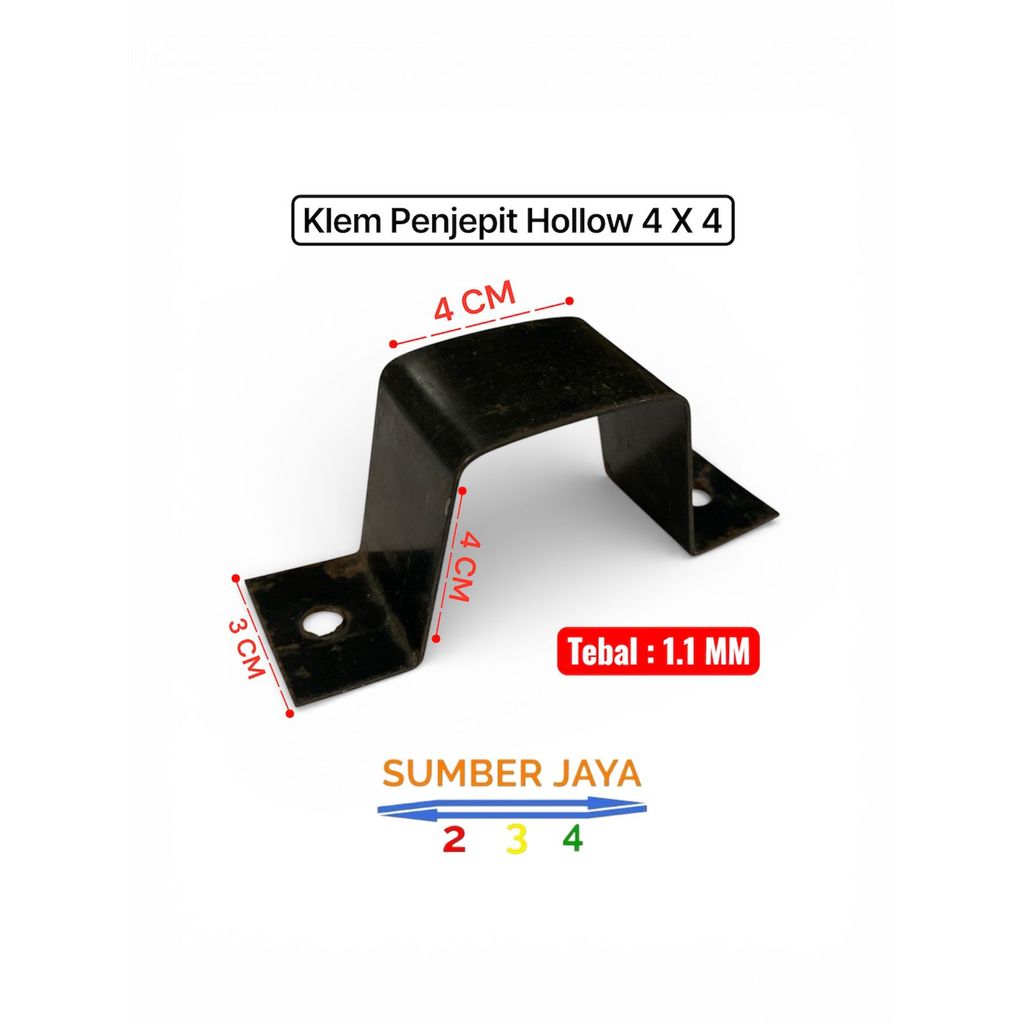 Klem Pipa Besi Kotak Hollow 4 X 4 Clamp Penjepit Tiang Aksesoris Kanopi Kontruksi