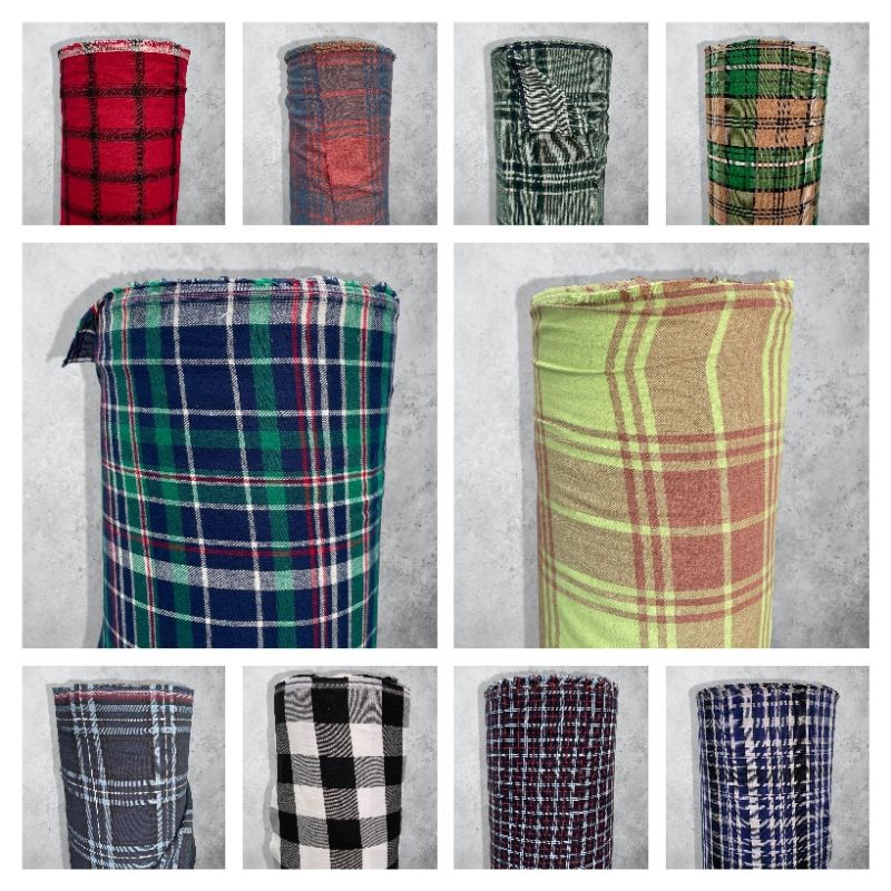 0 Kain Katun Flanel Kotak Uniqlo Harga 0,5 Meter Bahan Flanel Kemeja Uniqlo