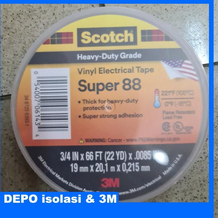 3M Scotch Super 88 Vinyl Tape Hitam
