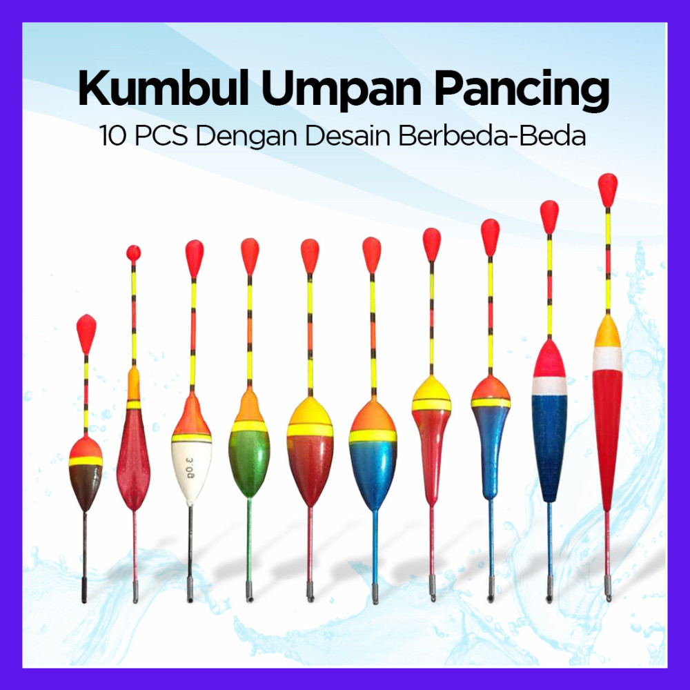 Pelampung Umpan Pancing Fishing Bobber 10PCS Pelampung Pancing  Kumbul Pancing Kayu
