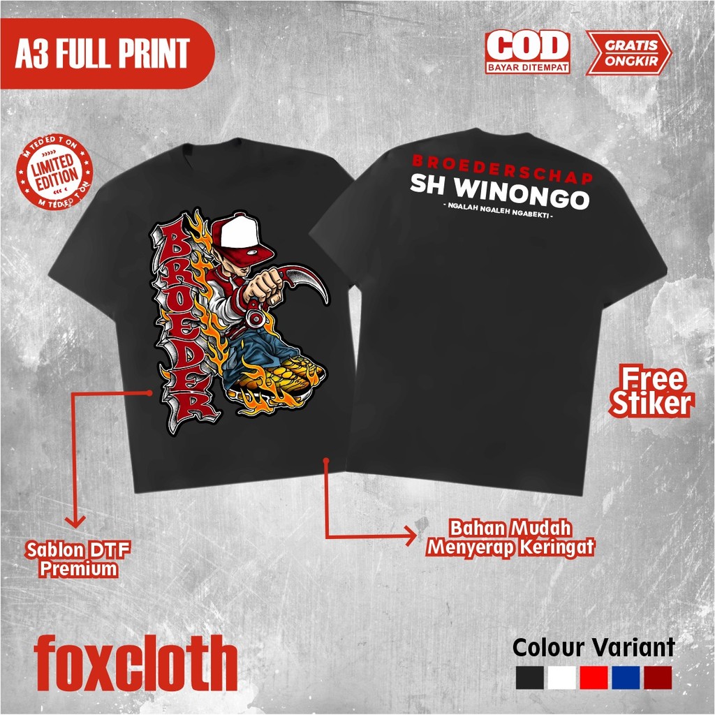 Kaos Pencak Silat PSHW Broederschap SH Winongo Ngalah ngaleh ngabekti Desain Terbaru Fashion Pria Wa