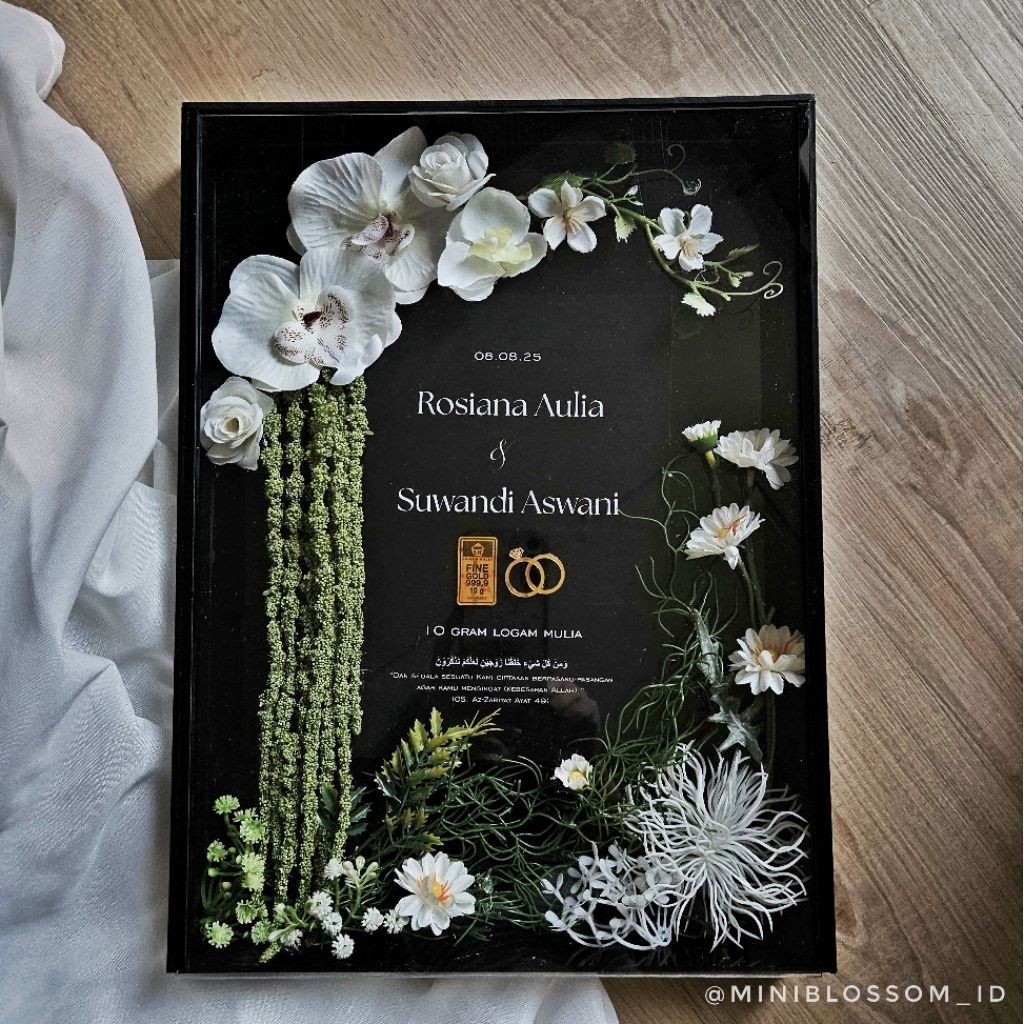 Mahar Akrilik Hitam Glossy / Frame Mahar Akrilik Hitam / Mahar Black Acrylic