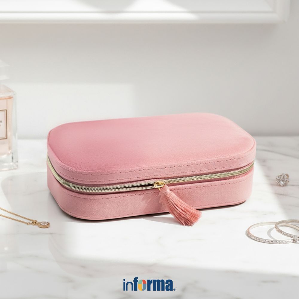Informa Emily Kotak Perhiasan Rectangle 18.5x10x5 cm - Pink Jewelry Box Organizer Aksesoris Storage 