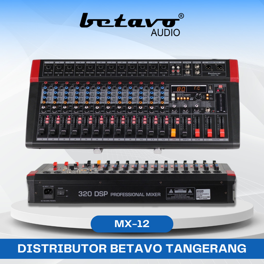 Betavo Audio Professional Mixer MX - 12 Bluetooth | 12 Channel