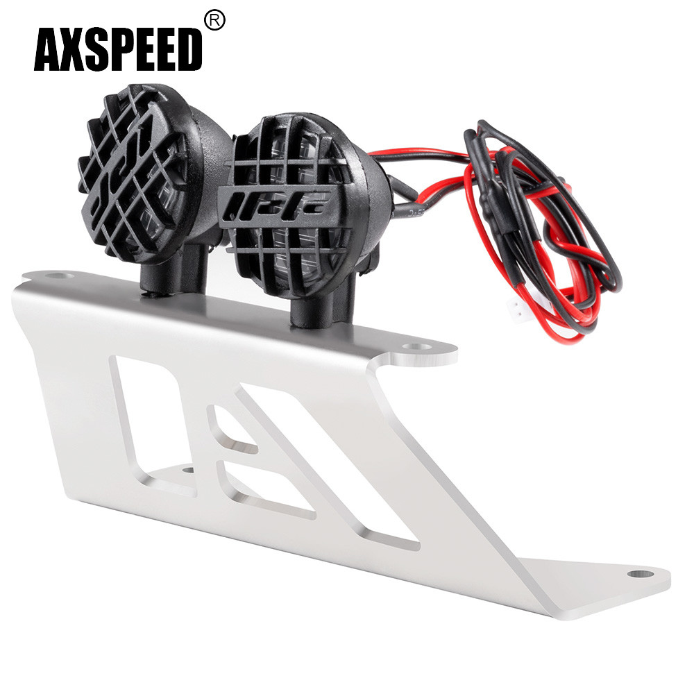 AXSPEED Stainless Steel Front Bumper w/ Light for Tamiya Lunch Box / Midnight 1/12 RC Monster Truck 