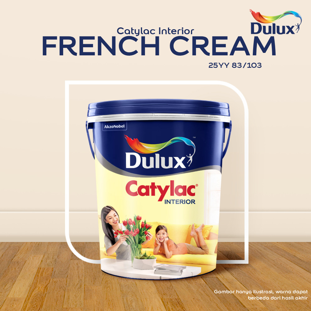 CAT TEMBOK FRENCH CREAM DULUX CATYLAC INTERIOR -25KG 25YY 83/103 CAT TEMBOK DULUX CATYLAC
