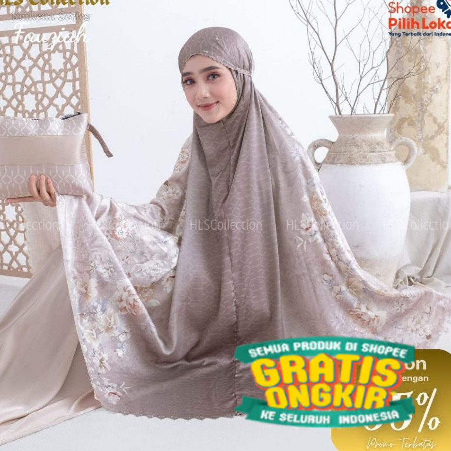 Mukena Dewasa 2in1 Terbaru Silk Premium Travel Lasercut Fauziah Armanie Series/ moment