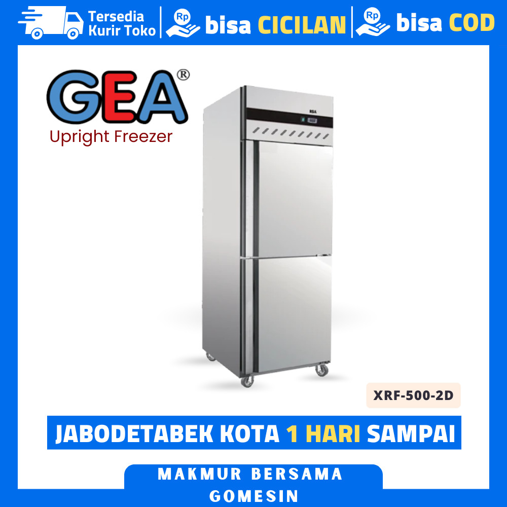 Upright Freezer 2 Door RSA XRF-500-2D Kulkas Pembeku 2 Pintu Stainless