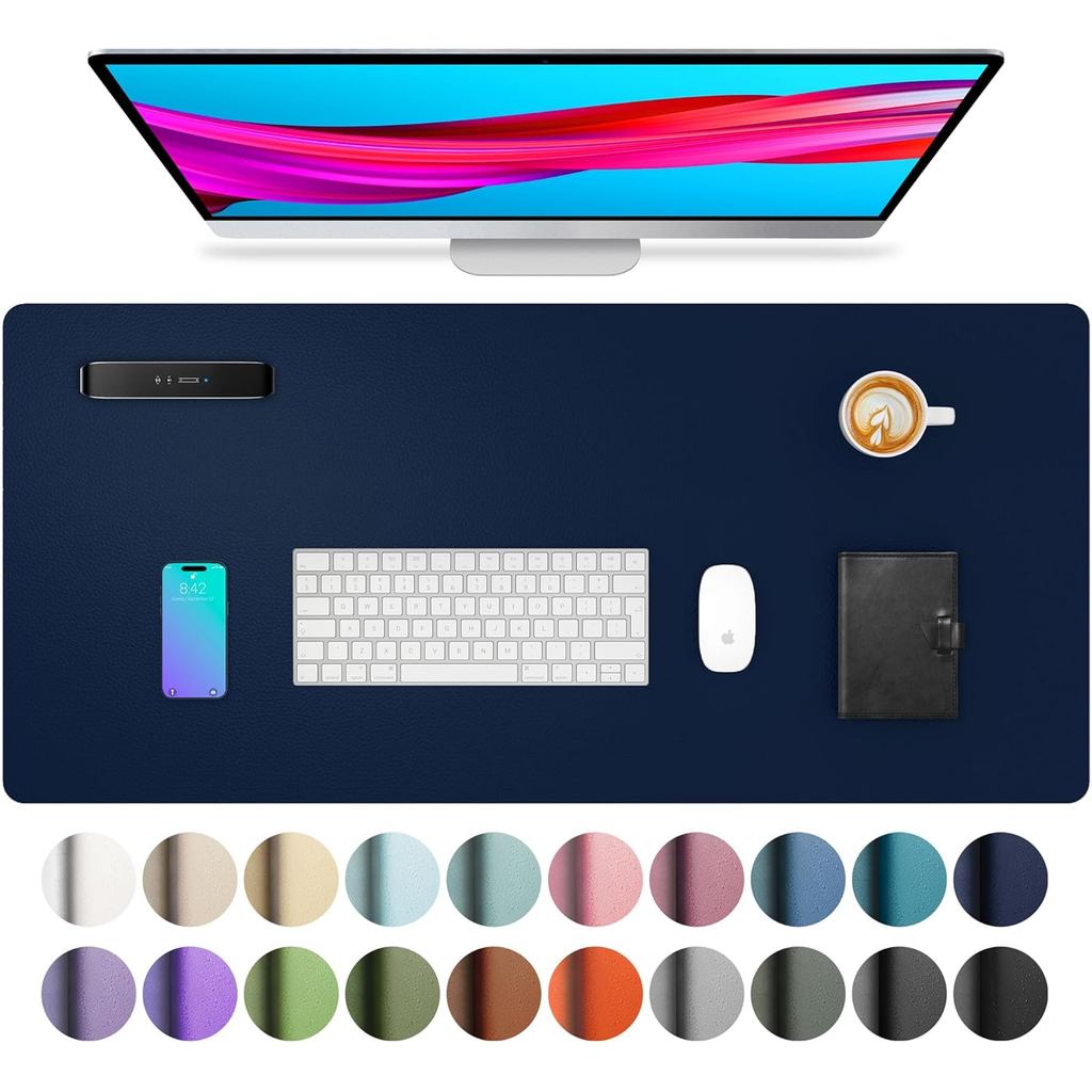 Desk Pad Protector, Office Desk Mat, Large Mouse Pad, Waterproof  Non-Slip PU Leather Desk Blotter f