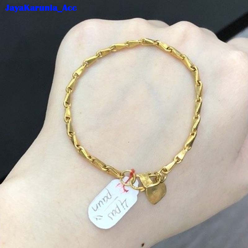 GELANG PADI LAPIS EMAS MURNI 24K tdk BISA DICUCI ULANG Kadar Emas Muda 19,9 Anti Karat ada surat gra
