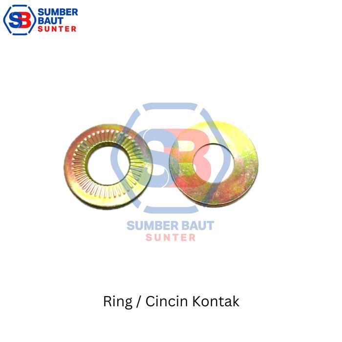M8 Ring Kontak Baja Konis Bergerigi / Serrated Conical Lock Washer