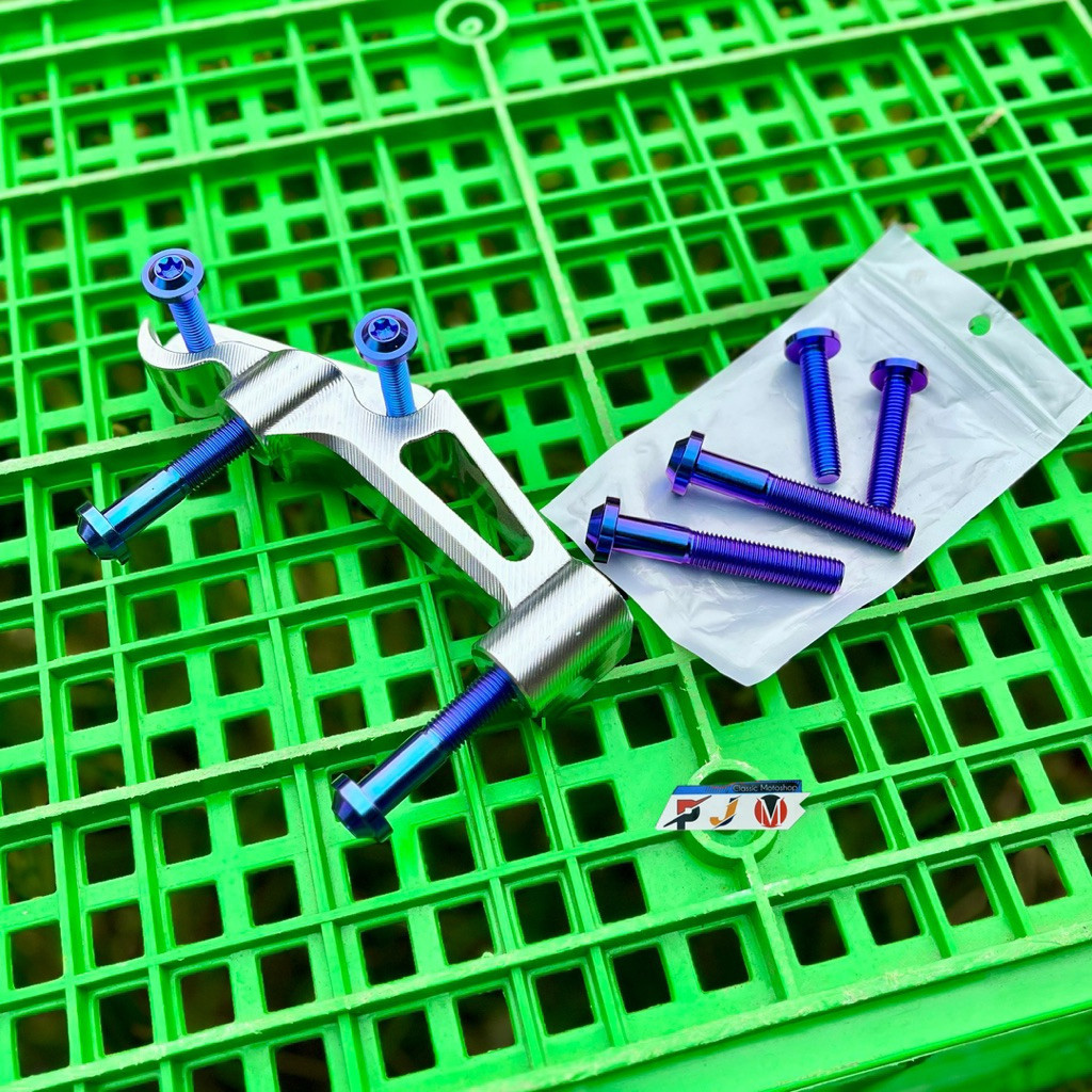 Baut Kaliper set Baut Bracket Kaliper Titanium Blue Purple Baut Titanium Bracket Kaliper Ninja 4 pis