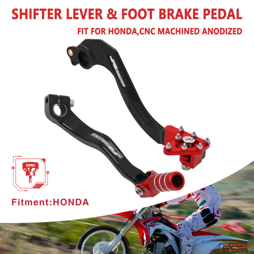 Tuas Persneling Lipat CNC Sepeda Motor, Pedal Rem untuk HONDA CRF450R CRF250R CRF 450R 250R 250 450 