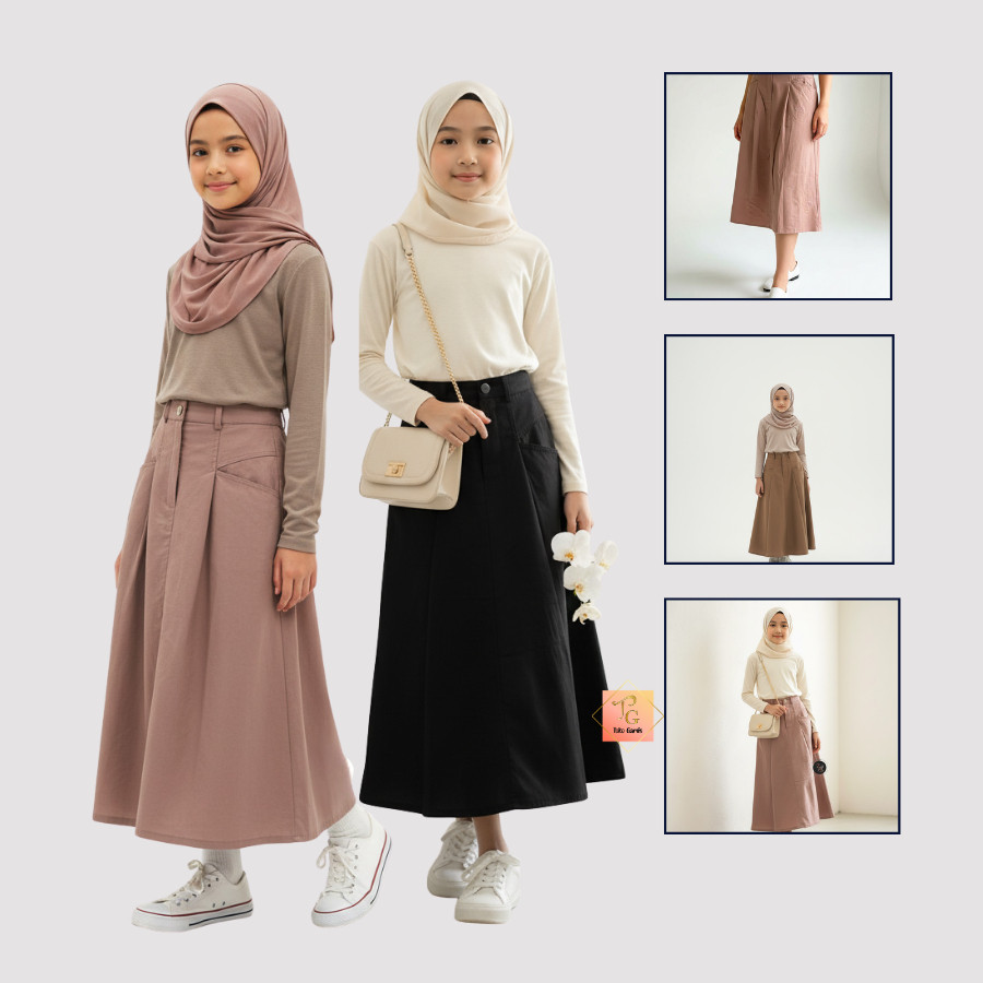 Rok Anak Perempuan Korea Look A line Jeans Remaja Anak Tanggung Raisa Skrit Toko Gamis