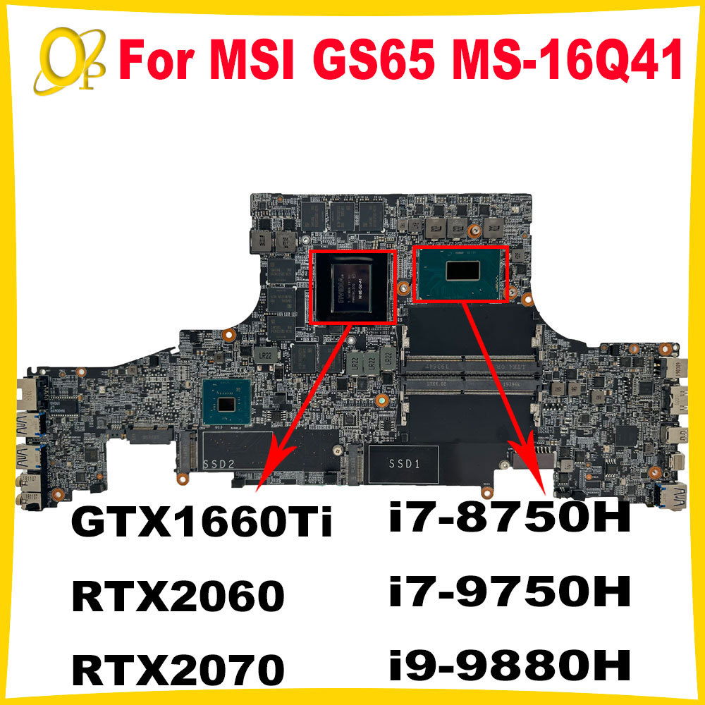MS-16Q41 motherboard for MSI GS65 STEALTH 9SG MS-16Q4 Laptop Motherboard i7 i9-9th Gen CPU RTX2060/2