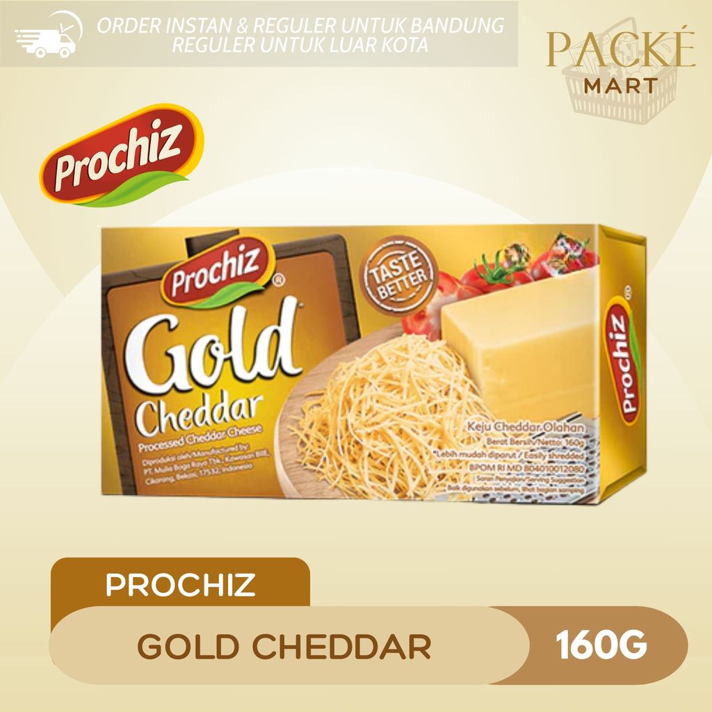 Prochiz / Gold Cheddar 160g / Gold Keju Cheddar Olahan / Keju Cheddar Kuning / Gurih / Lembut