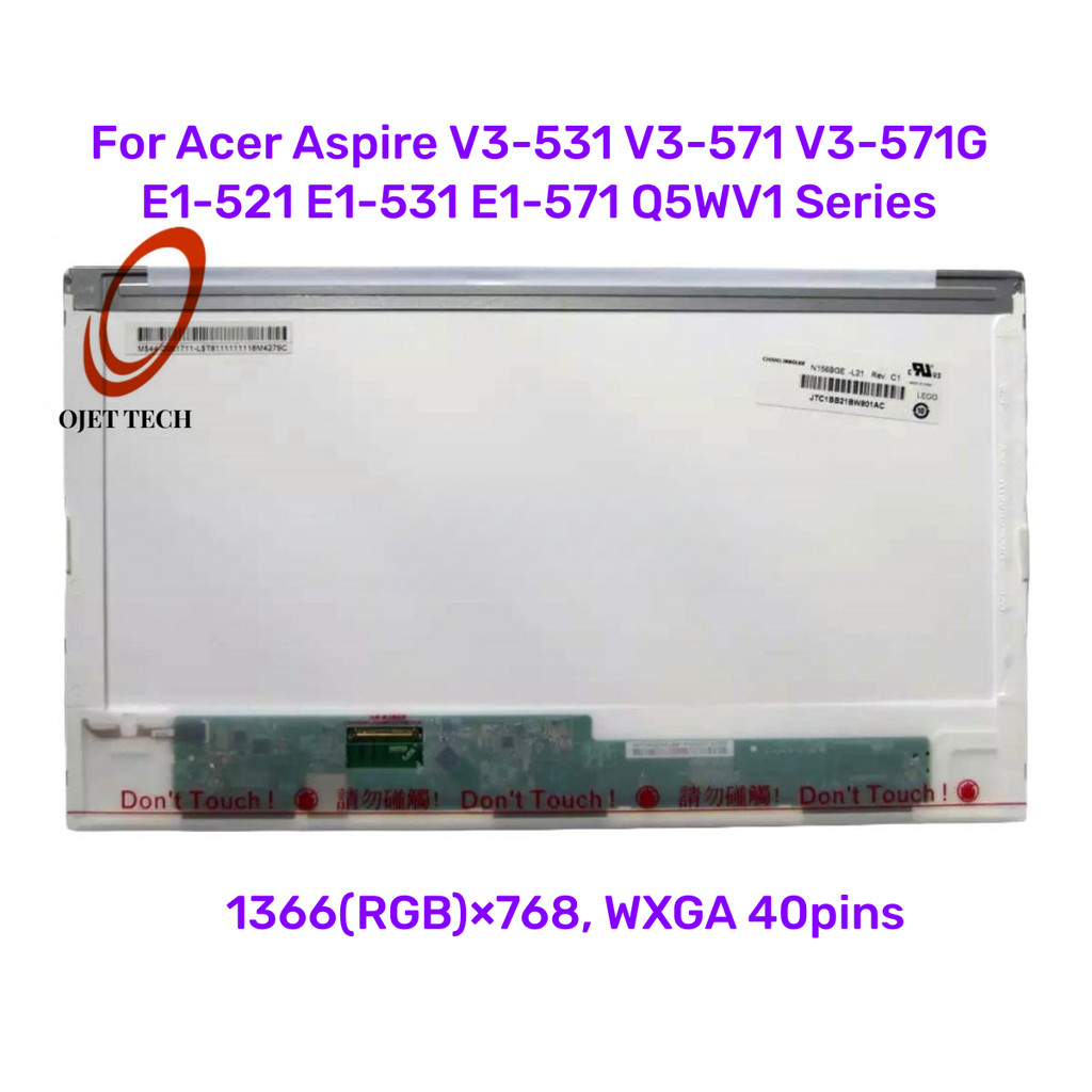 15.6 in lcd matrix for Acer Aspire V3-531 V3-571 V3-571G E1-521 E1-531 E1-571 Q5WV1 Series laptop lc