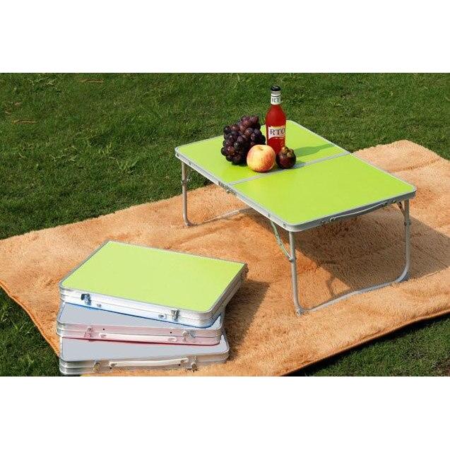 Meja Laptop Portable Aluminium - Meja Belajar - Meja Lipat Koper - Kecil Hijau