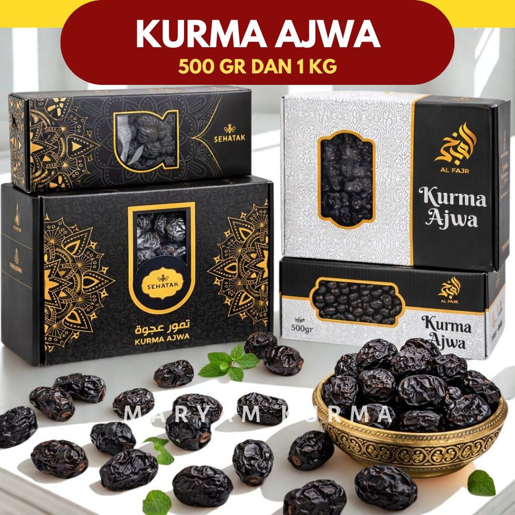 Kurma Ajwa Madinah Premium Sehatak dan Al Fajr 1kg dan 500gr Medan