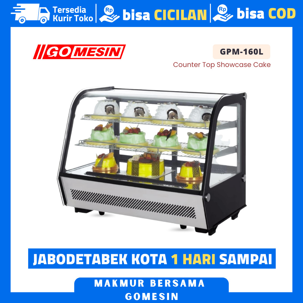 Display Cooler Showcase Gomesin GM-RTW-160L Etalase Pendingin Kue Garansi Resmi