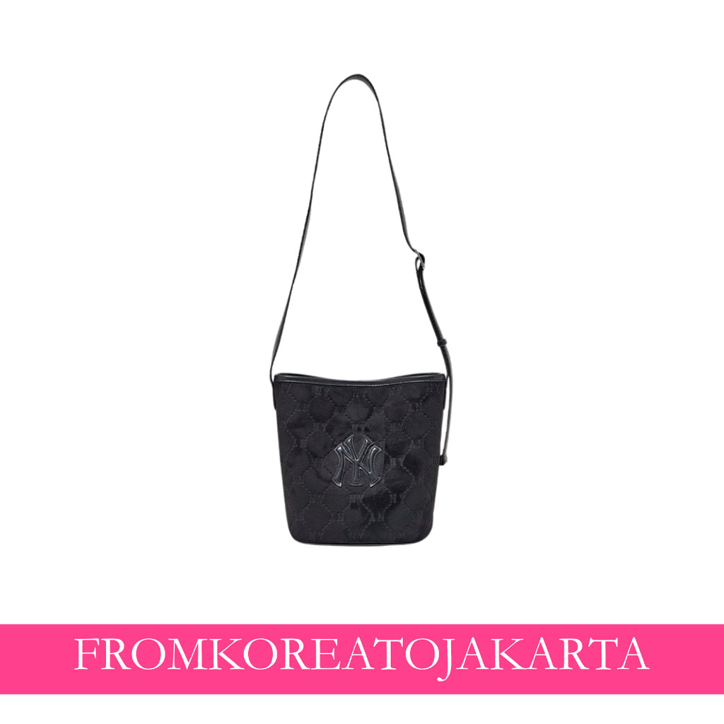 eM LB Monogram Suede Bucket Bag - NY Black