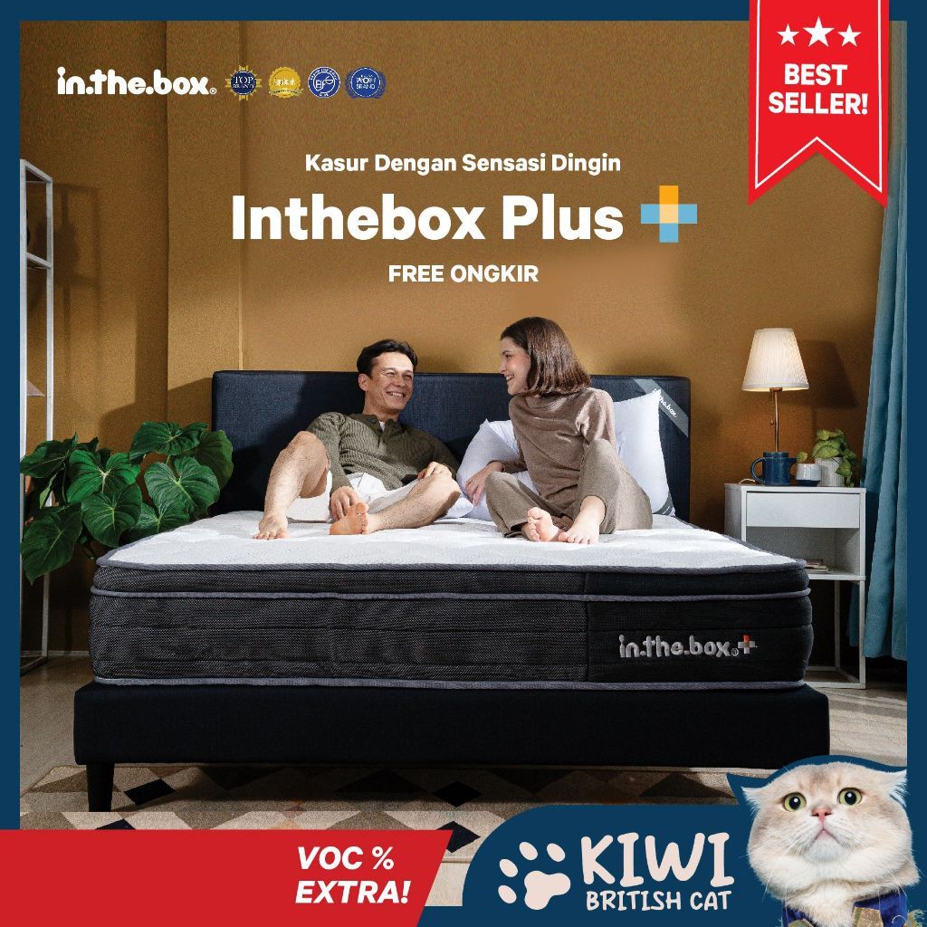 Kasur SpringBed INTHEBOX PLUS (Plush Top) - FREE Bantal | Ukuran 90x200, 100x200, 120x200, 140x200, 