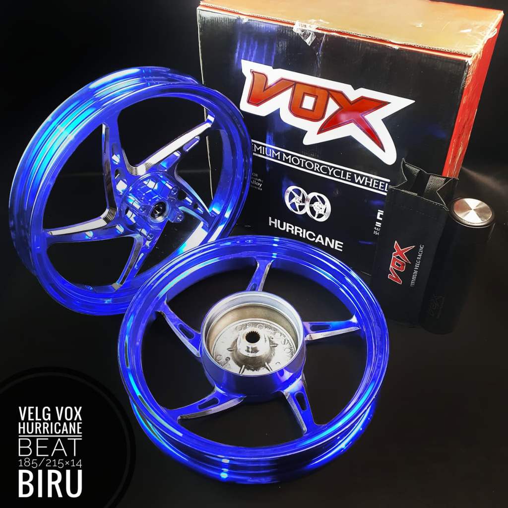 Velg VOX Hurricane Beat Vario 110 Scoopy Ring 14 Genio ring 14 spacy ring 14 Hitam merah biru crom o