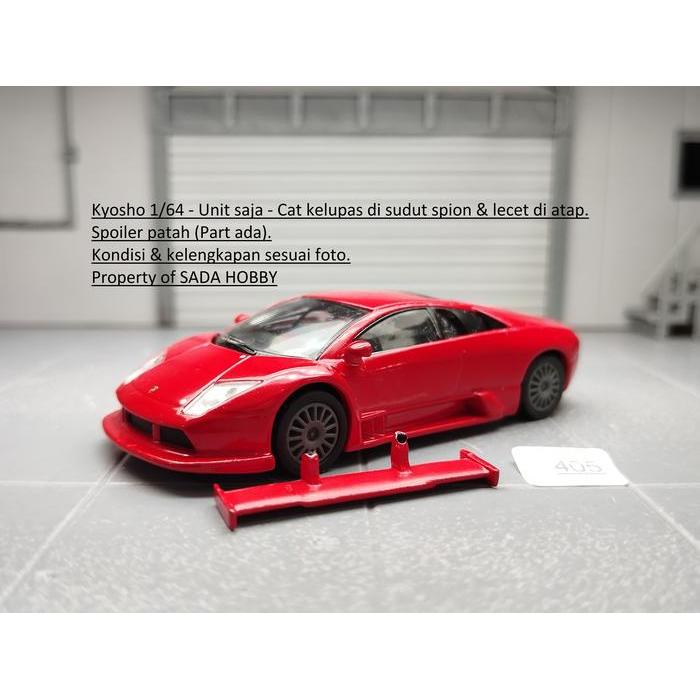 Skala 1/64 Lamborghini Murcielago R GT Merah   Spoiler Patah Kyosho