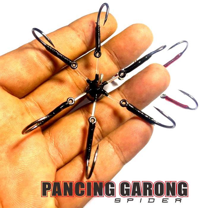 Mata kail 6 pancing garong spider untuk memancing ikan baronang kiper no 10 - HITAM
