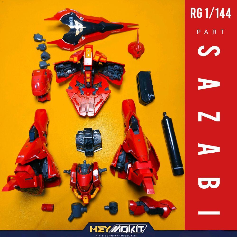 BANDAI RG SAZABI GUNDAM PART HEAD HORN FACE TORSO BODY CHEST WAIST FRONT SIDE SKIRT ARM LEG LEGS WEA