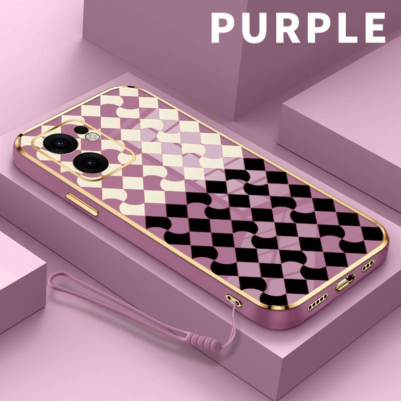 Soft Case OPPO Reno13 F 4G 5G FS A3X A40 A40M Minimalis Papan Catur Silicon Shockproof Termurah