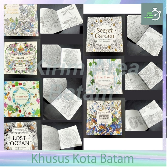 coloring book tipis kecil buku mewarnai lineart dewasa secret garden