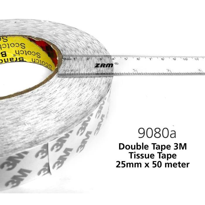 3M Double Tape 25mm 50mm x 50 M, 9080a Tisu Tissue Tissu - 2.5cmx50m 1"