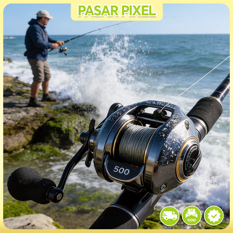 Gulungan pancing putar jangkar, gulungan pancing putar umpan, gulungan pancing lempar laut berbahan 