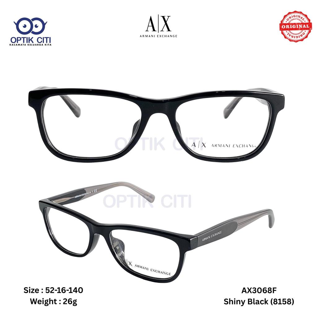 Frame Kacamata Pria Kotak Armani Exchange Original AX 3068 F - Shiny Black