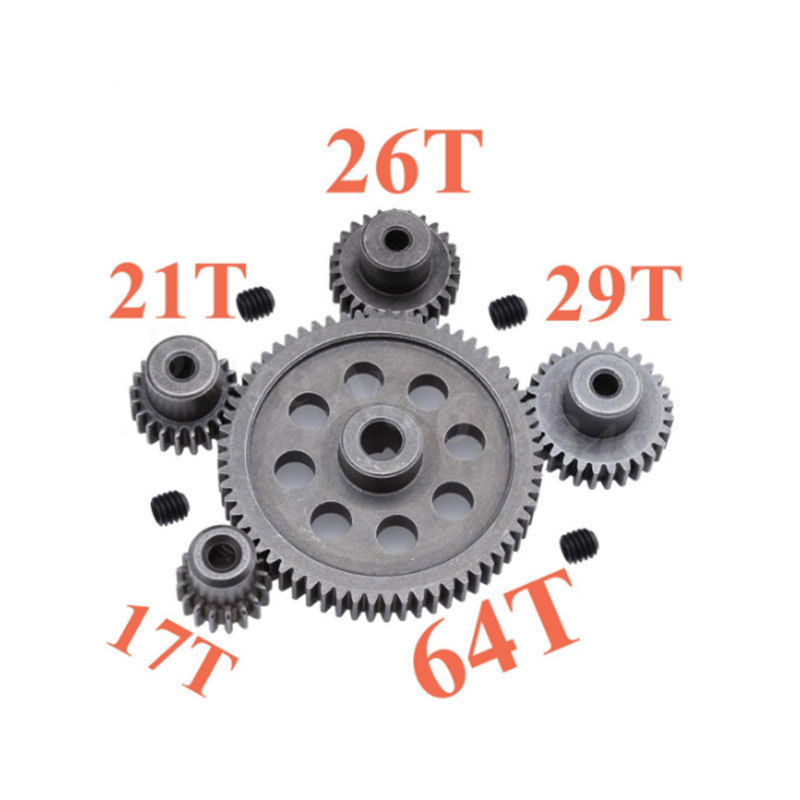 RC Steel Spur fferential Main Gear Motor Gear 17T/21T/26T/29T/64T For 1/10 HSP 94103 94107 94111 947