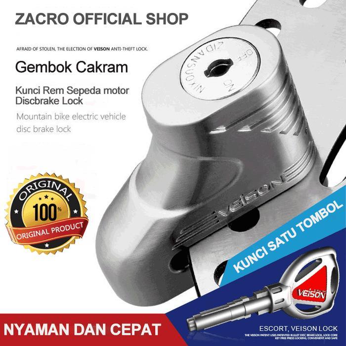 Autopart Point ZACRO DX3 Gembok motor Cakram / Gembok Cakram Kunci Rem Motor Discbrake Lock