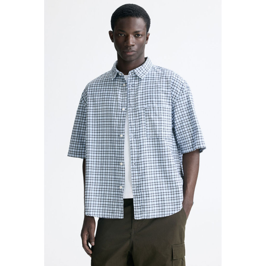 H&M Pria Kemeja Flanel Katun Dengan Potongan Longgar 1315741