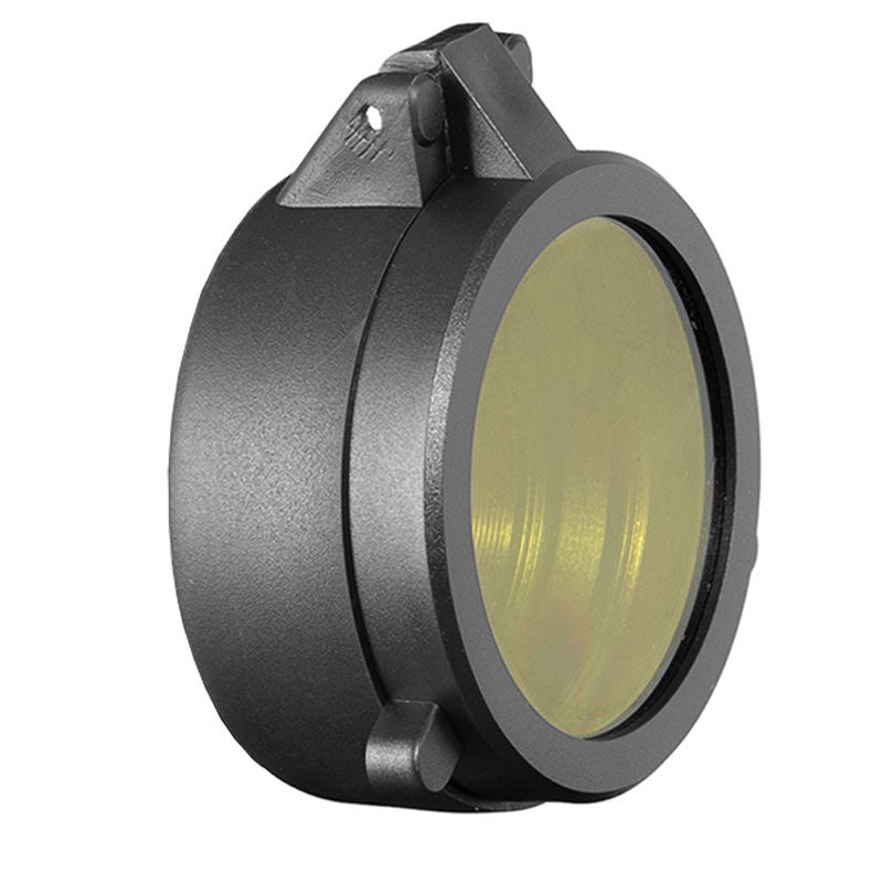 30-69MM Transparent Rifle Scope Lens Cover Flip Up Quick Spring Protection Cap Yellow Objective Lens