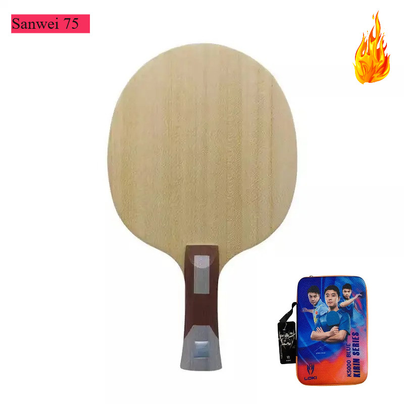 SANWEI75-Authentic Table Tennis with Built-in Bottom Plate, 3D Carbon Arc Ring, Fast Attack, Profess