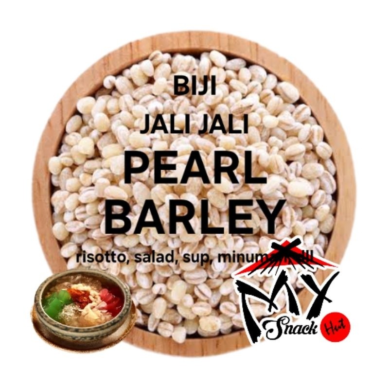 PEARL BARLEY 1KG ORGANIC BIJI JALI JALI KUPAS HANJELI JELAI TALBINAH HULLED SUP SALAD ES CAMPUR
