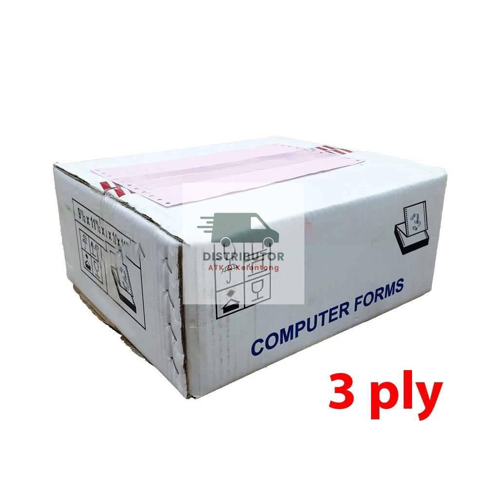 CONTINUOUS FORM 3 PLY Bagi 2 dan full 9.5 x 11" Kertas Computer NCR