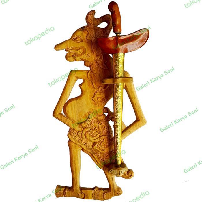 Blawong Keris Isi 1 Ukiran Wayang Petruk Punokawan Mentahan Kayu Jati