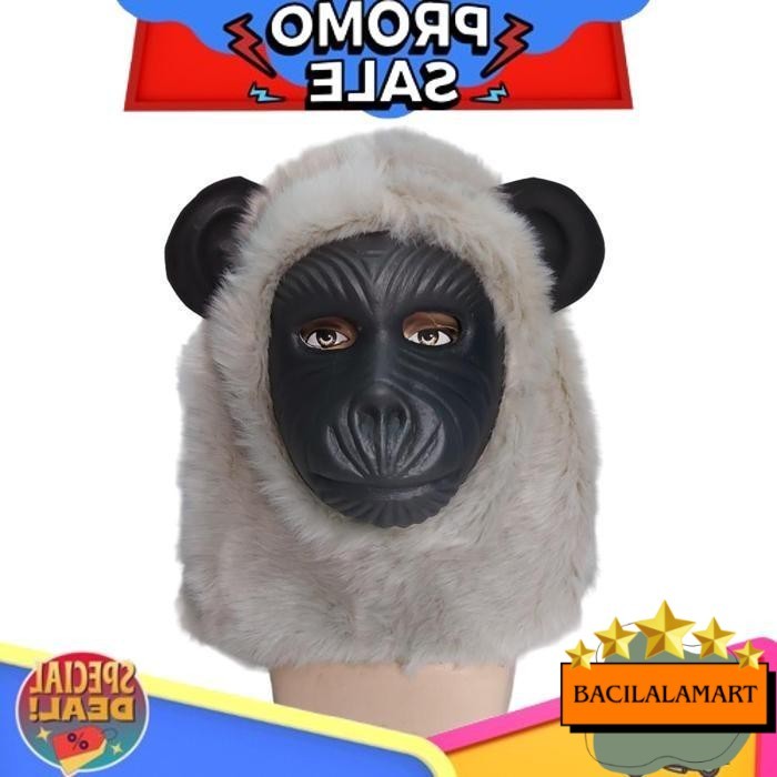 Ready Stock Topeng Monyet Bulu Realistis Dewasa | Masker Gorila Cosplay Kostum Karnaval Lucu Viral N